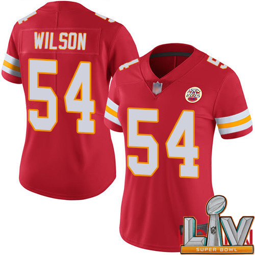 Super Bowl LV 2021 Women Kansas City Chiefs #54 Wilson Damien Red Team Color Vapor Untouchable Limited Player Nike NFL Jersey->youth nfl jersey->Youth Jersey